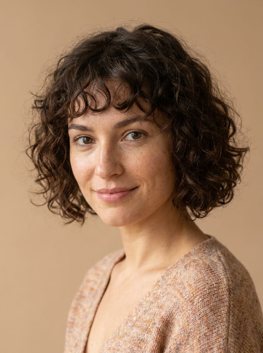 French Bob mit Locken - kurze Lockenfrisur